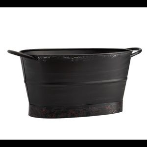 Pottery Barn Blackened Galvanized Wide Vase